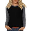 Damen T-Shirt Print Langarm Täglich Mode Basic Rundhals Raglanärmel Top