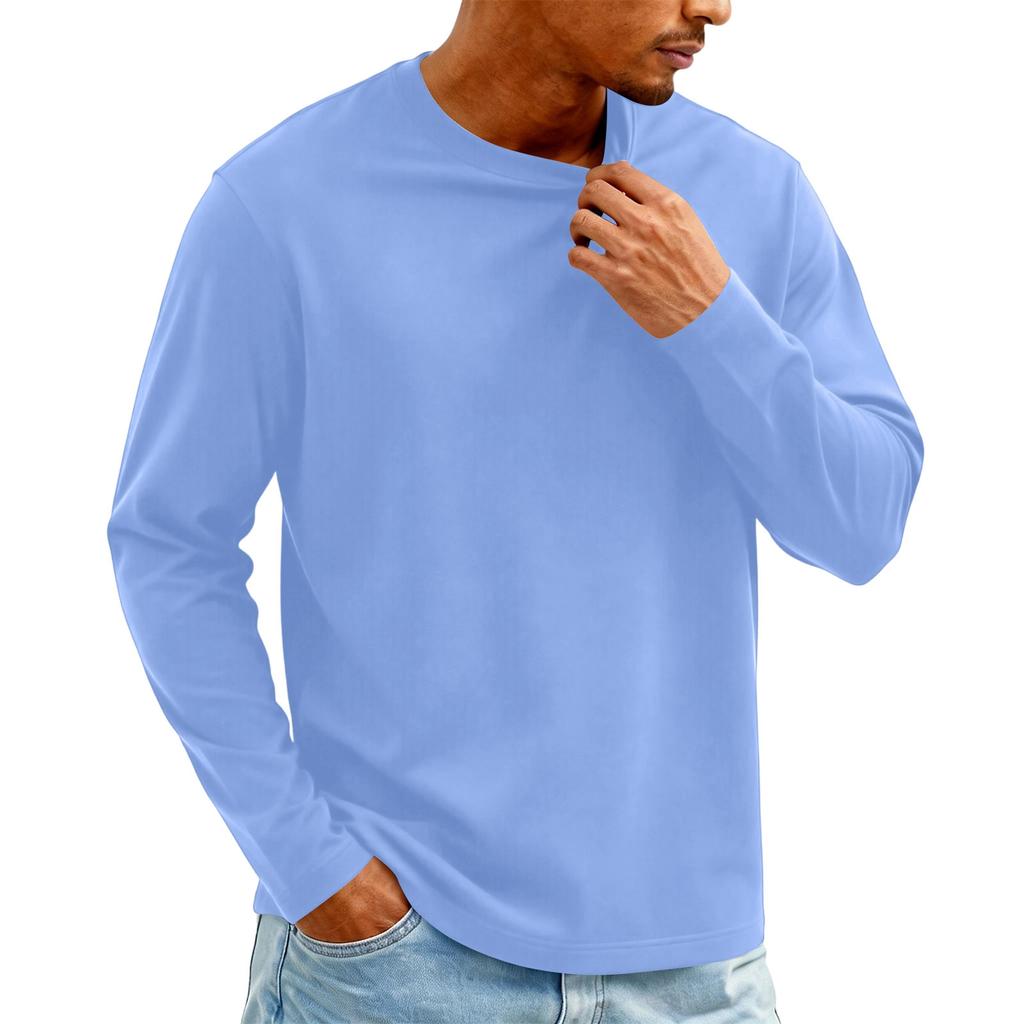 Men's Knit -Neck Long Sleeve T-Shirt | Fashion Casual Pullover For Daily & Weekend Wear