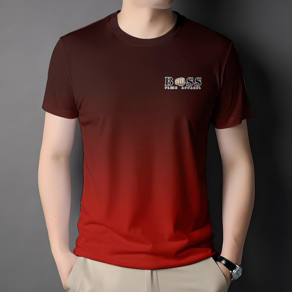 Fashionable men's T-shirt 3D printed gradient T-shirt men's casual shirt short sleeved breathable oversized T-shirt men's clothing men's T-shirt