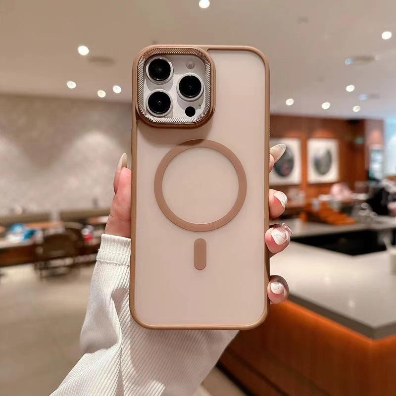 Applicable To IPhone17promax Metal Diamond Pattern Lens Mobile Phone Case Apple 16 Skin Skin Matte Magnetic Suction Protective Case
