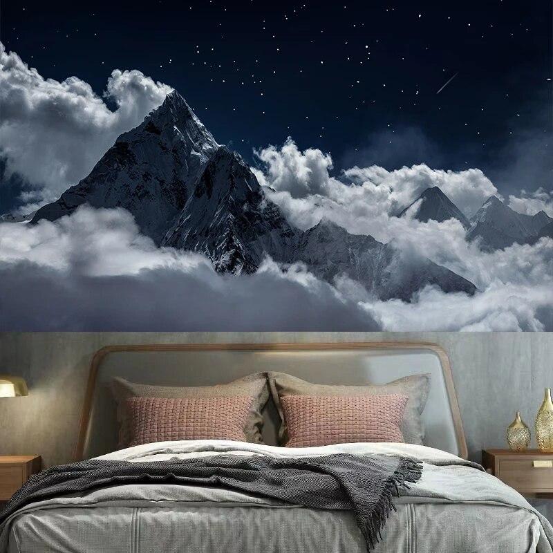 Sunset Peak Natural Landscape Tapestry Wall Hanging Bedroom Dormitory Room  Decoration Background Cloth Home