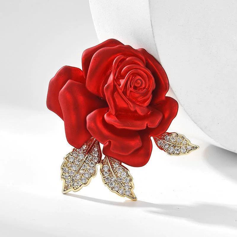 

Винтажная брошь-корсет в виде красной розы, женская булавка - элегантный аксессуар для одежды