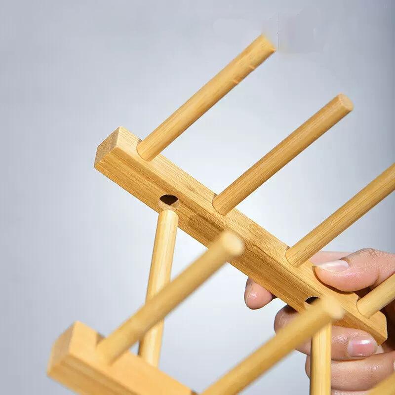 Wooden Plate Storage Rack Pot Lid Holder Multifunction Storage Shelf for Cups Cutting Board Book Display Rack Kitchen Organizer