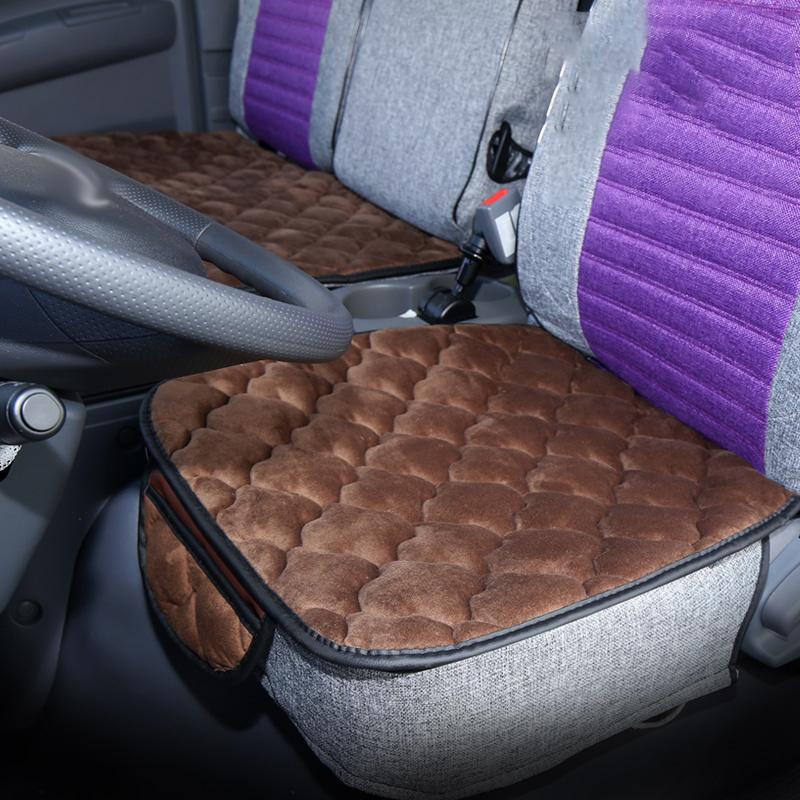 2pcs Flocking Cloth Car Seat Cushion Plush Warm Universal Front Seat Protector Cover Non-slip Pad For Suv Truck Car Accessories