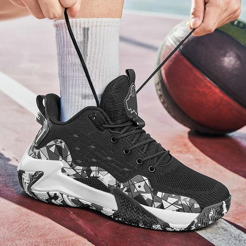 Running Mesh Upper Male Sports Shoes High-top Korean Light Basketball Trends 2025 All Brands Quality Jump Men's Casual Sneakers