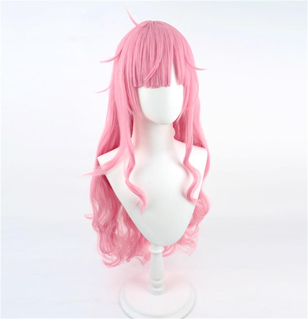 Cosplay VTuber Mori Calliope Sleepwear Ver Wig Game Anime Party Pink Curly Wig