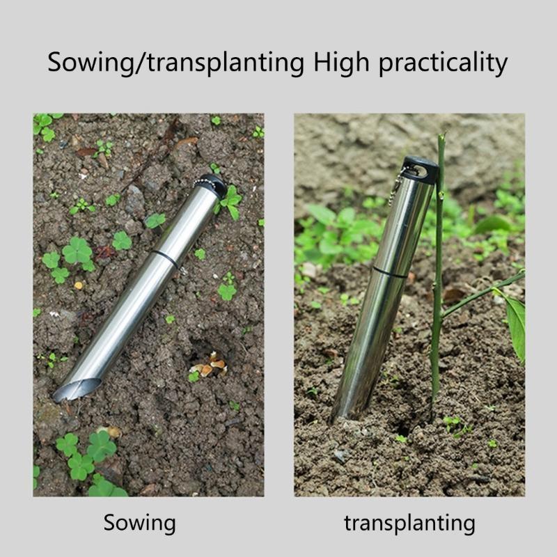 652F Gartentopf Werkzeug Handzwiebelpflanzwerkzeug Edelstahl Zwiebelumtopfer