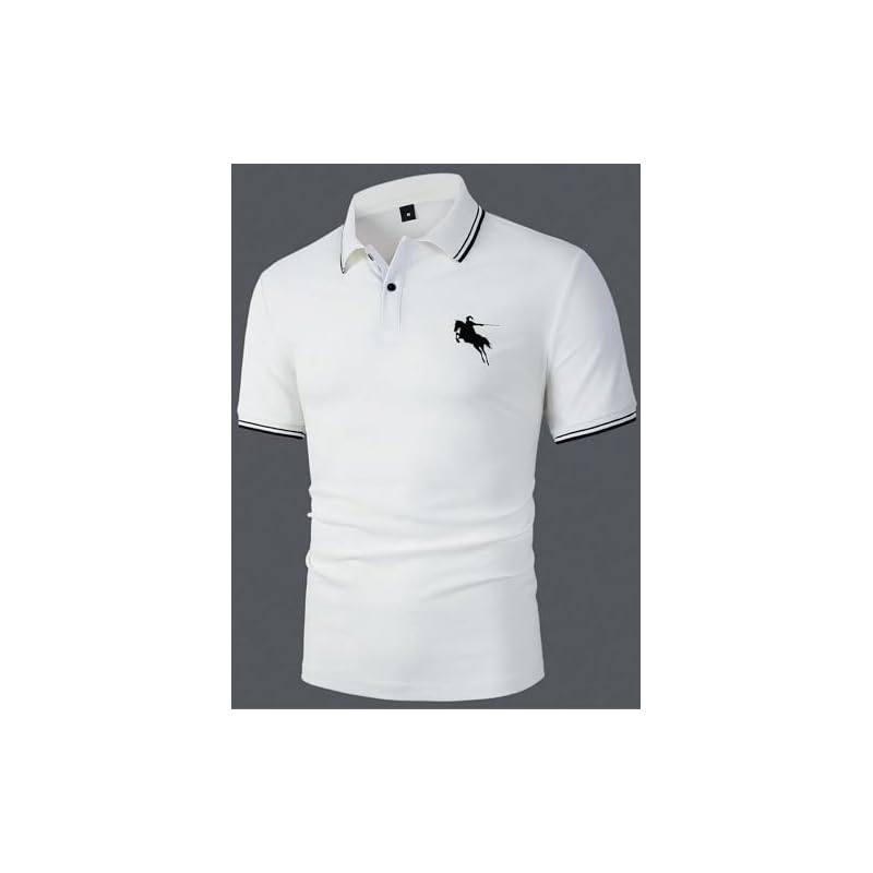 Lymio Men T-Shirt || T-Shirt for Men || Plain T Shirt || T-Shirt (Polo-18-21) (XL, White)
