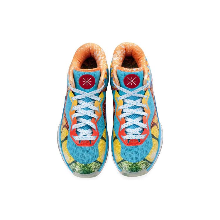 Li Ning WOW 3 Basketball Shoes Men's Mid top Yellow/Blue ABAK061-1