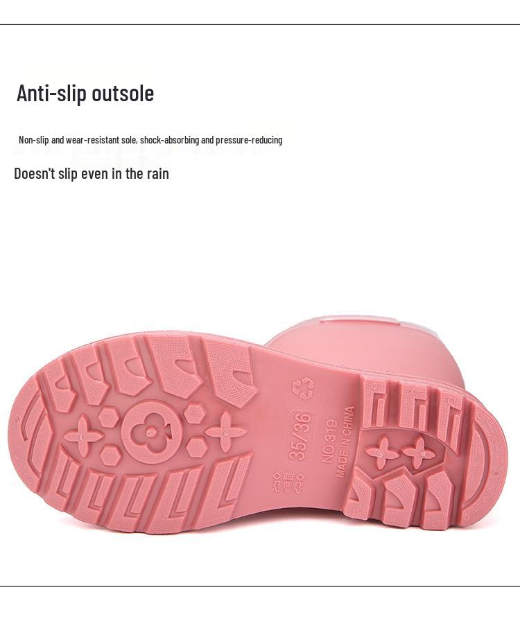 Women's Thickened High-Top Waterproof Rain Boots with Non-Slip Velvet Lining