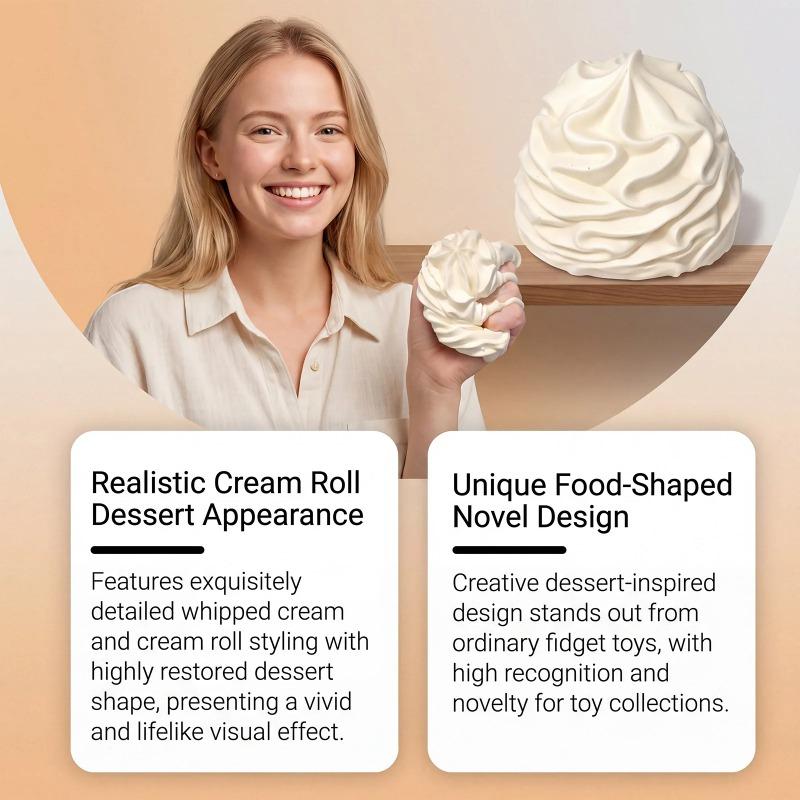 1PC Simulated Dessert Cream Roll Slow Rebound Squeezing Toy Sensory Squeezing Toy Slow Rebound Relieve Stress Gift