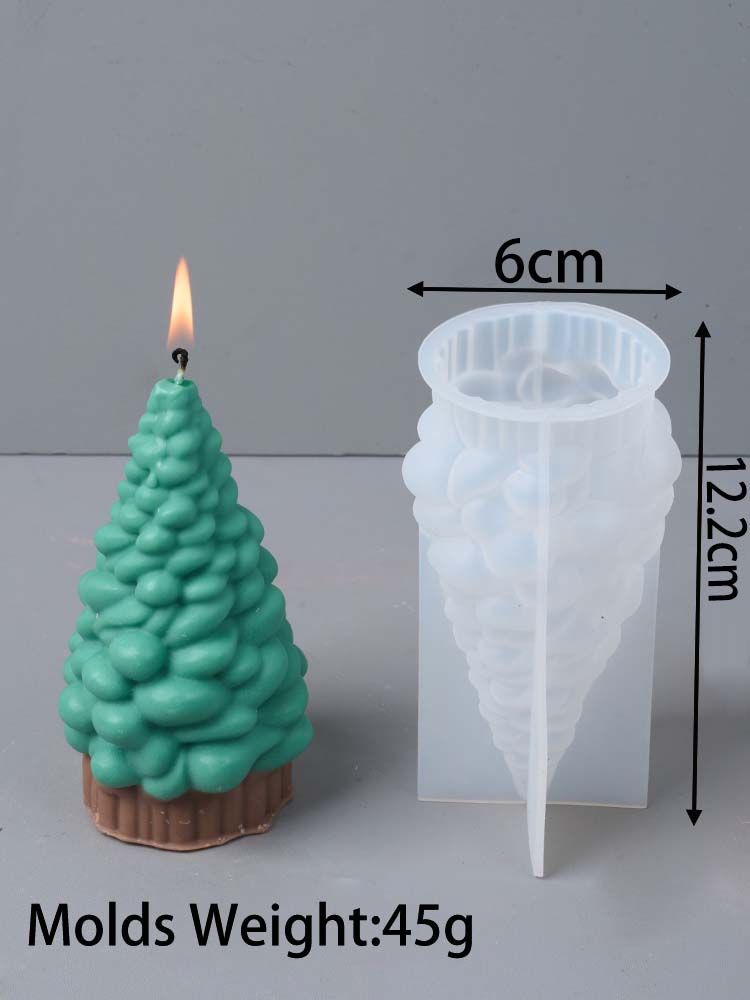 3D Christmas Tree Silicone Candle Mold DIY Gypsum Cement Casting Molds Aromath Soap Resin Crafts Making Xmas Decor Supplies