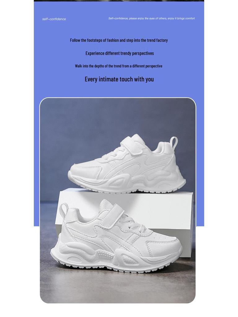 Children's Waterproof Leather Sneakers - Boys' Running & Girls' Casual Shoes for Autumn/Winter