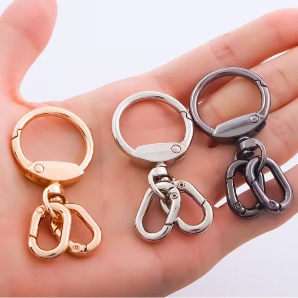 3pcs Rotating Trigger Spring Ring Hook Rings Multifunctional Lobster Claw Clasp  Lanyard Making