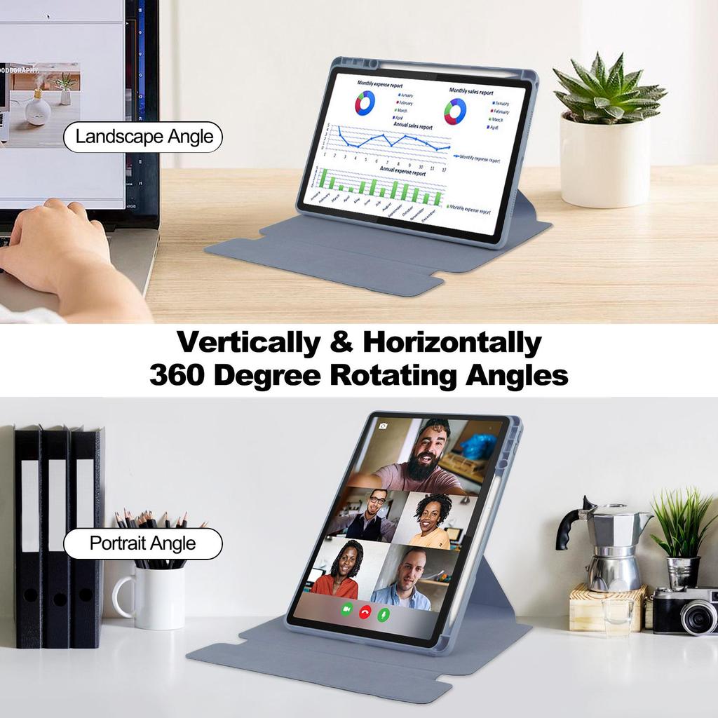 Lenovo Xiaoxin Pad M11 Rotating Acrylic Case with Bluetooth Keyboard and Pen Slot