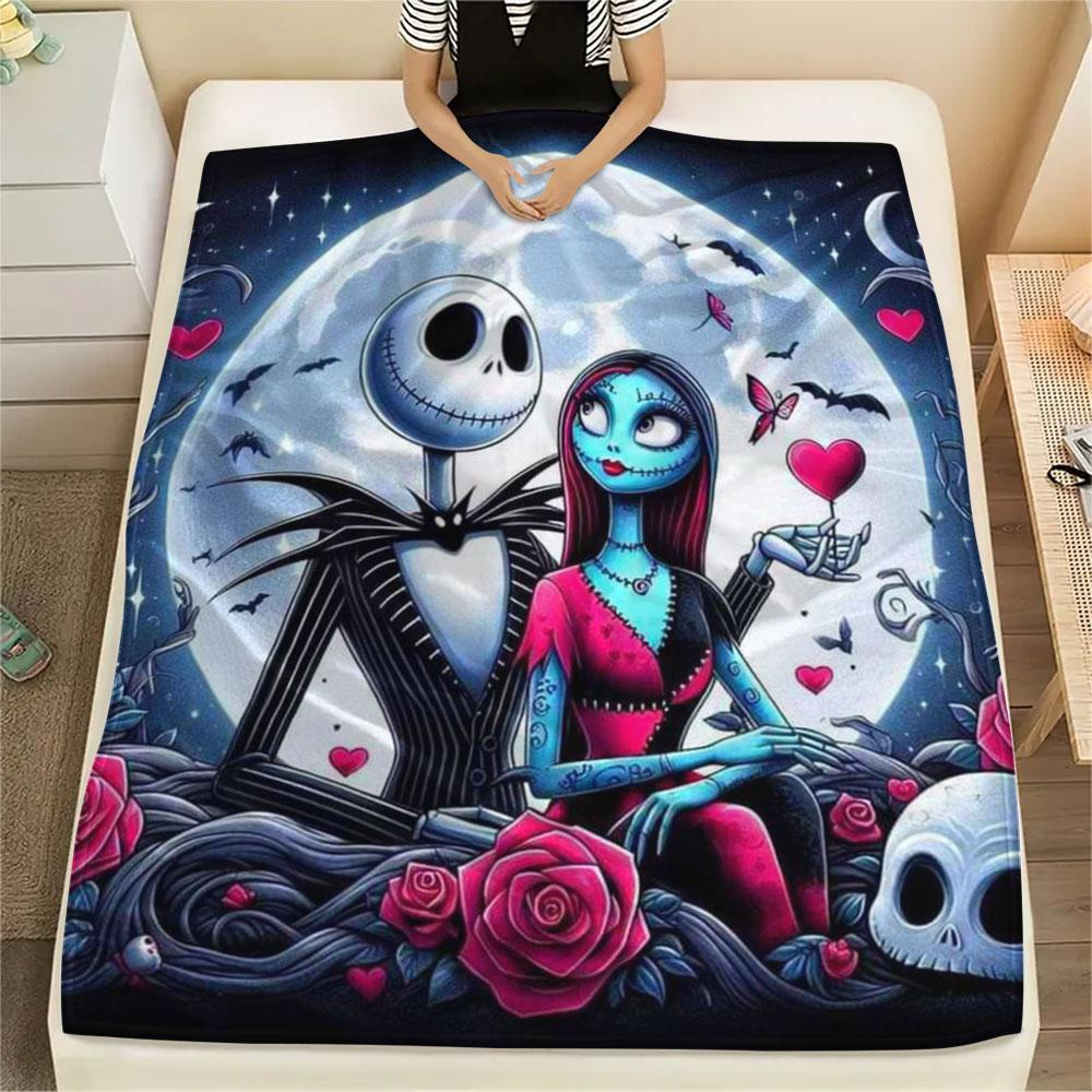 Nightmare Before Christmas Printing Flannel Blanket Bedroom Sofa Camping Warm Blanket Gifts for Family and friends-MJ009