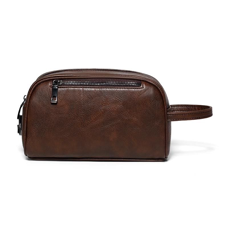 Herren Geldbörsen Retro PU-Leder Münzbörse Luxus Business Handtaschen Vintage Handgelenktasche Handy Taschen Einfarbige Aufbewahrungstaschen