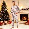 Parent-Child Christmas Print Pajama Set, Comfortable Long Sleeve Top and Pants Loungewear for Family
