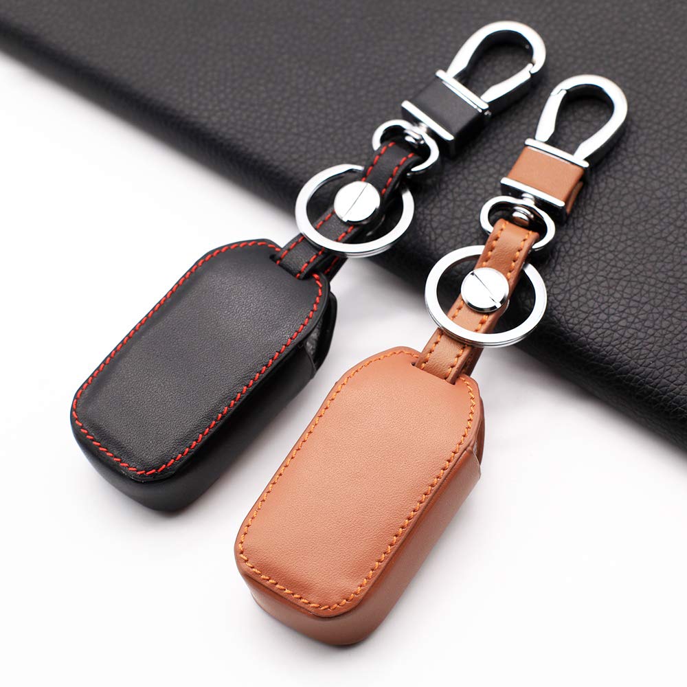 SNZ Suzuki Key Cover Leather Leather Key Case Smart Key SUZUKI Wagon R Swift Jimny Hustler Crosby (Black 2)