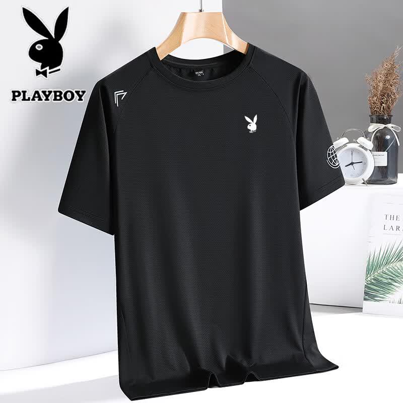 PLAYBOY Men s Ice-Feel Quick-Dry T-Shirt 3XL чёрный