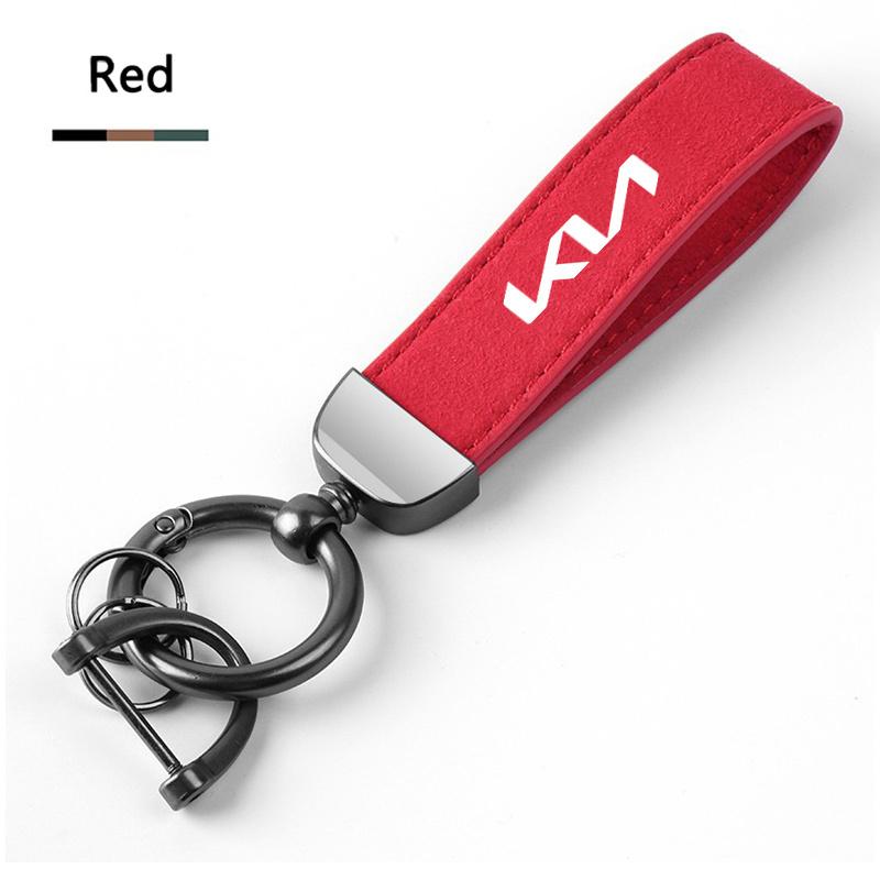 RRPM6 Wildleder Leder Mann Frau Luxus Auto Schlüsselanhänger Für KIA KN Forte Sportage EV9 Stonic K5 Ceed Proceed GT Line Schlüsselanhänger Zubehör
