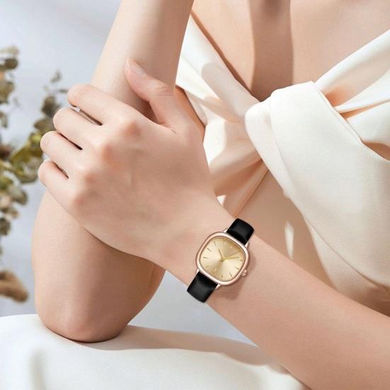 Student Uhr Quadratisches Zifferblatt Kunstleder Armband Quarzwerk Elegante Frauen Damen Armbanduhr Modeschmuck Geburtstagsgeschenk