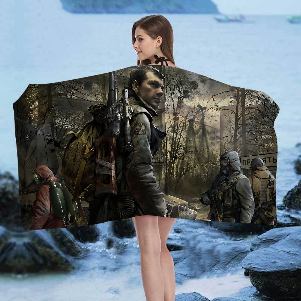 

Horror Game S-Stalker Anime Beach Swimming Towel Soft Absorbent Washcloth Children s Gifts for Kids Travel Camping Gym W40*H60(CM)