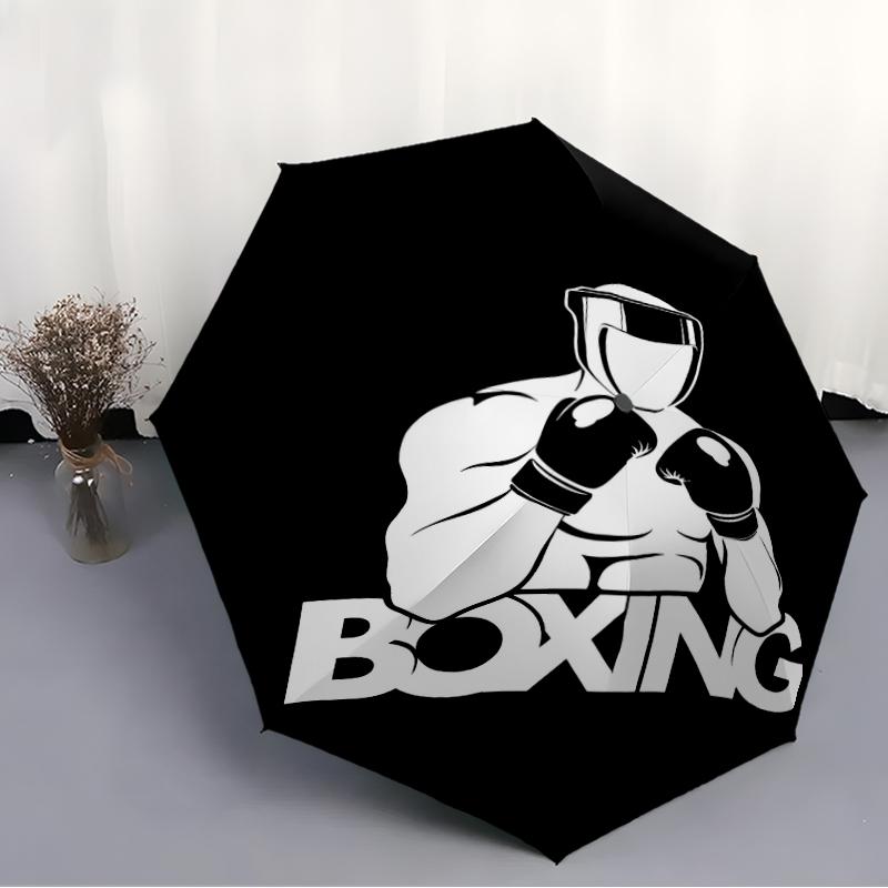 boxing Theme Automatic Umbrella, Lightweight & Portable, 8 Rib, Perfect for Outdoor Travel, Birthdays, Christmas, Gifts.