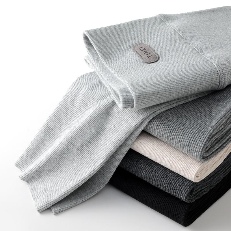 Frühlings- und Herbstbekleidung Dünne Hohe Taille Nahtlos Keine Peinlichen Fäden Reine Baumwolle Neun-Punkte-Hose Große Größe Skinny Elastische Leggings Damen