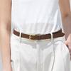 Women Brown Slim Matte Buckle Leather Belt Width 2.5cm Dbbe3e742w3