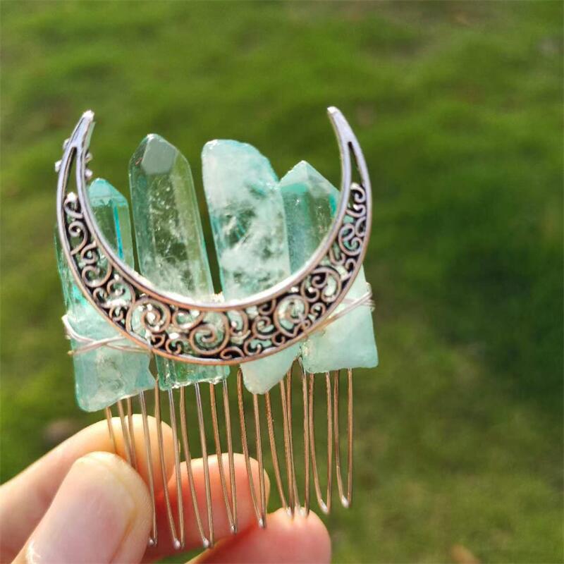 Handmade Crystal Crown Hair Comb – 10-Tooth European & American Style Hair Accessory