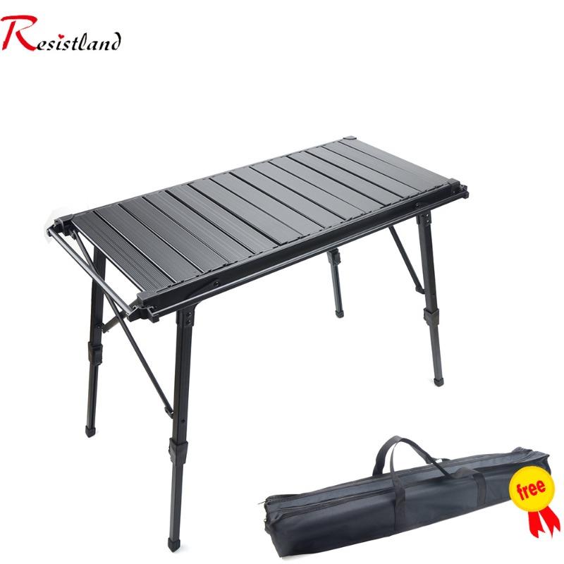 Outdoor Camping IGT Table Foldable Three-unit Table Aluminum Alloy Liftable Portable Detachable Multifunction Grill Table