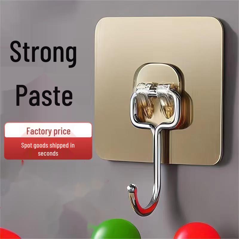 

Strong Adhesive No-Drill Wall-Mounted Suction Cup Hooks for Kitchen Single Brushed Hook