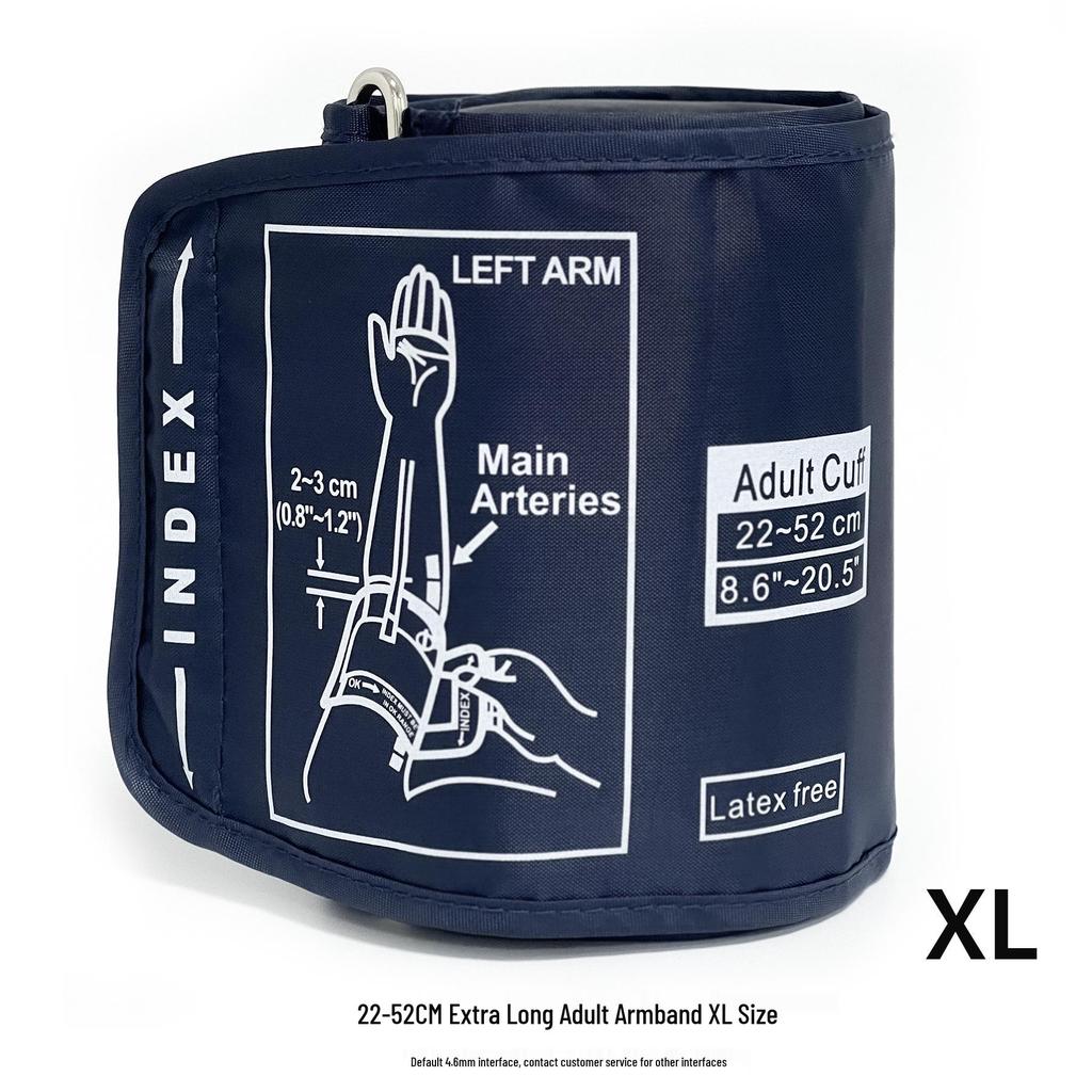 Upper Arm Blood Pressure Monitor with Extended Cuff and Connector for Home Use