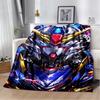 3D GUNDAM Robot Cartoon Soft Flannel Blanket for Bed Bedroom Sofa Picnic,Throw Blanket for Cover Office Christmas Gift