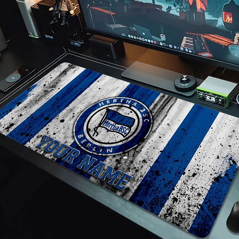 Hertha BSC Custom Name Large Size Mouse Pad Large Gaming Table Cushion Non-slip Laptop Tablet Big Mousepad XXL Mat Mini PC Playmat With Lock edge