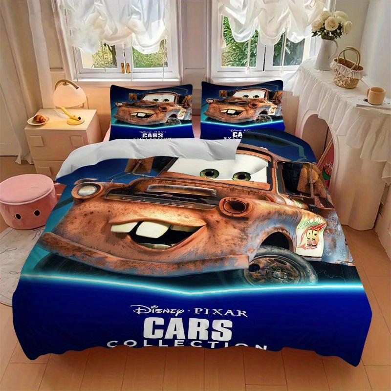 

3pcs Disney Cars Collection Tow Mater Quilt Set Cartoon Themed Bed Quilt Set Lovely Character Bedroom Decor Bed Quilt Set Four Seasons (1 Cover + 200x220cm