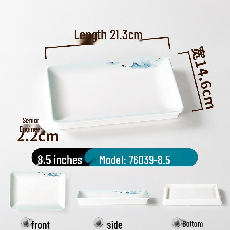 Yi Jiang Nan Creative Melamine Square Plates for Hotels and Restaurants - Imitation Porcelain Dinnerware.