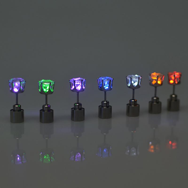 1Pc Flashing Light Stud Earring LED Light Stud Earring Bar Nightclub KTV Jewelry