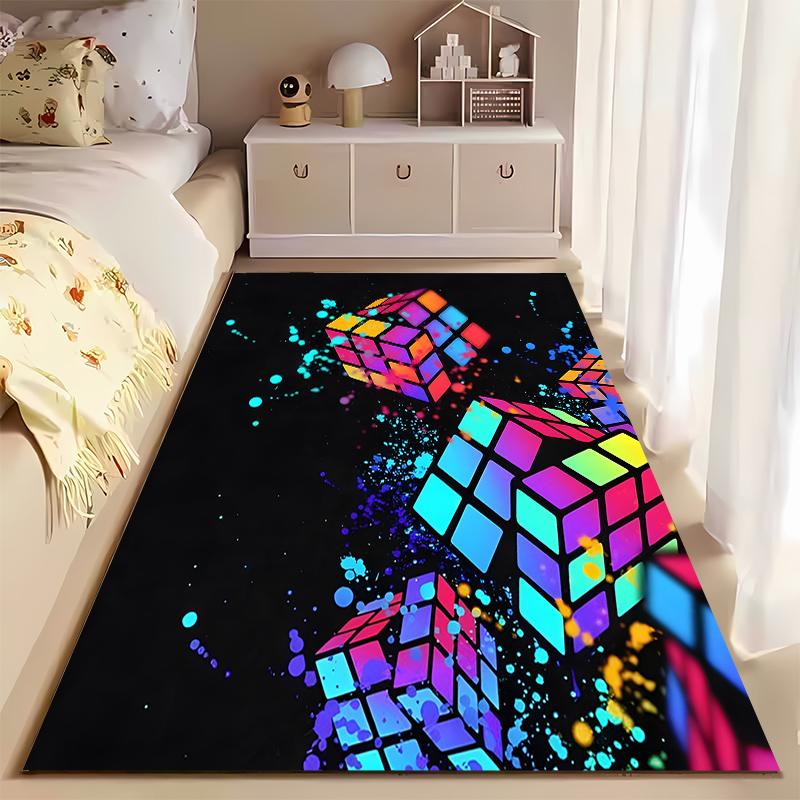 Colorful Rubik's Cube Design Suitable for Use As an Anti-slip Game Mat for Living Room and Bedroom Sofas