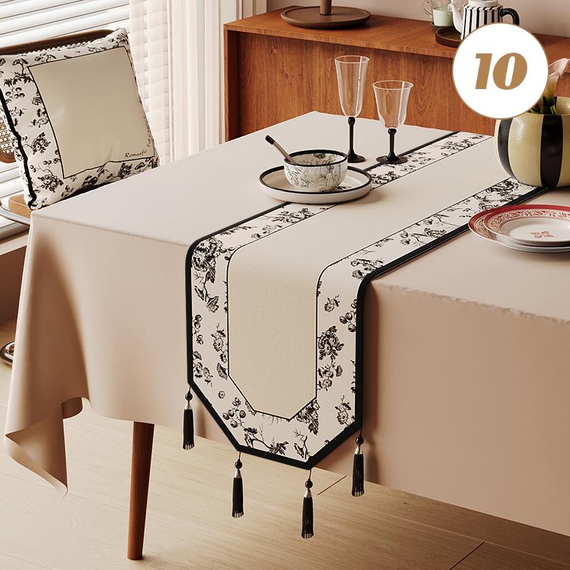 Chinese Traditional Table Runner Cotton And Linen Tea Table Mat Tassel Lace Table Cover Home Decor TV Cabinet Table Runners