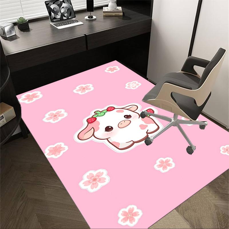 1pc cow strawberry Carpet Office Rug Outdoor Mat Home Decor Area Carpet Festival Gift