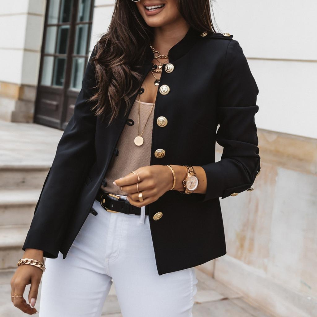 Long Sleeved Slim Fitting Breasted Mini Suit Short Jacket