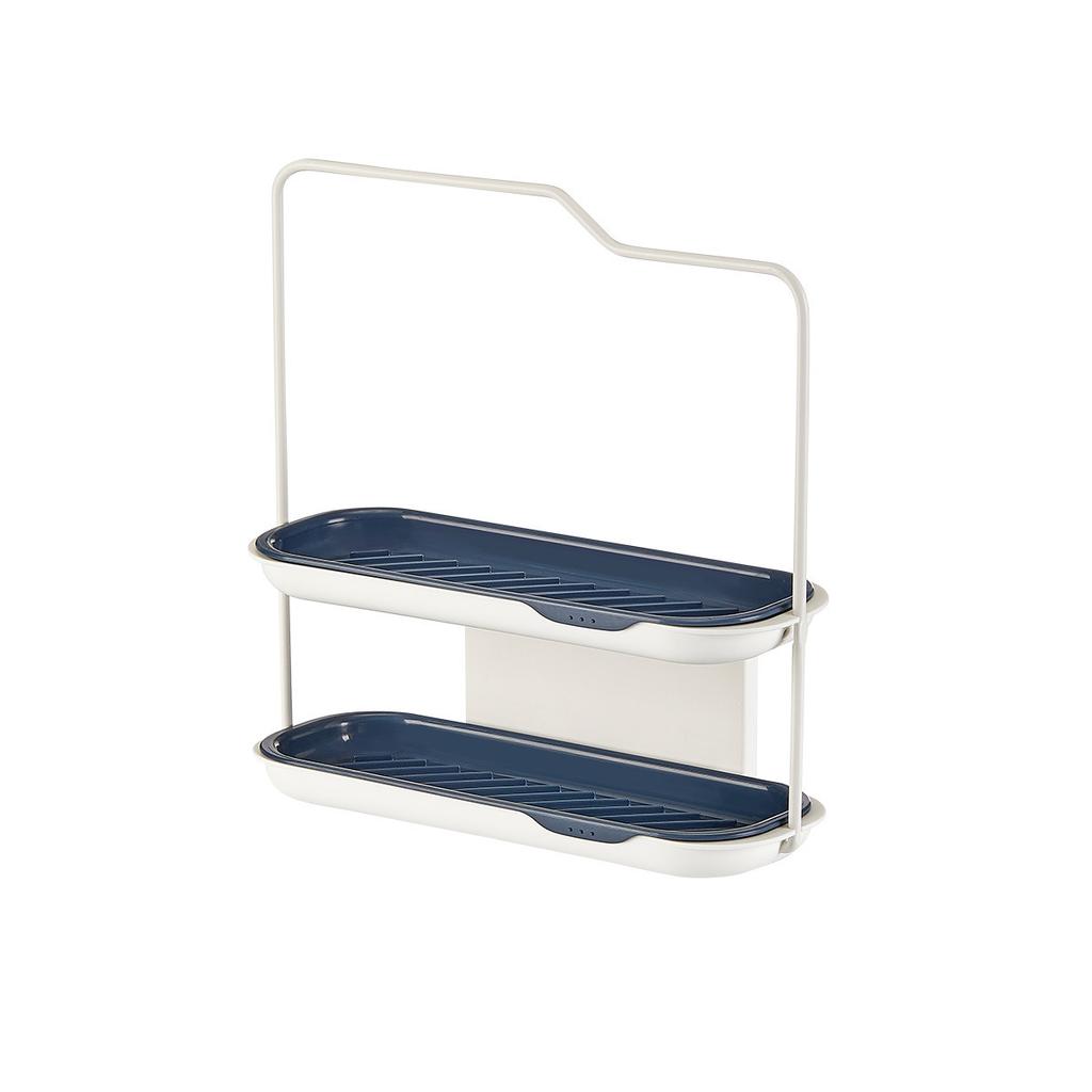 Putztuchständer Küchenutensilien Abtropffläche Spülbecken Aufbewahrung Handtuch Geschirrspülschwamm Spülbecken Doppellagiger Haken Wandaufhängung Aufbewahrung