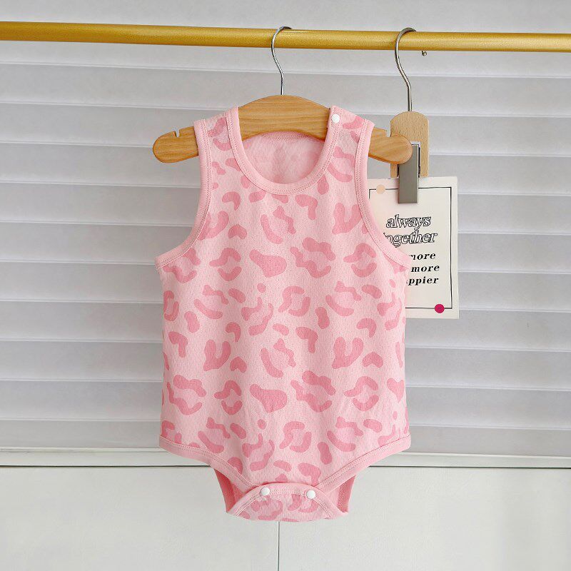 Baby Girl Romper with Suspenders, Newborn Summer Pure Cotton One-Piece Crawling Outfit, Thin Outerwear for Boys and Girls