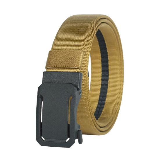 

Versatile Ratchet Belt with Adjustable Security Buckle Double-Layer Reinforced Nylon Webbing Reinforced Men Belt світло-коричневого кольору