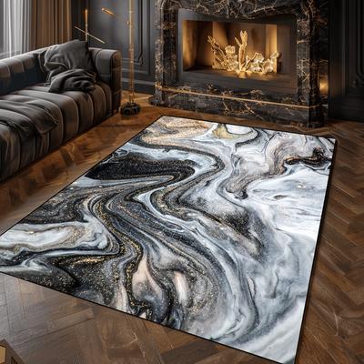 Alfombra Moderna de Lujo Ligero para Sala de Estar Decoración Abstracta Alfombra para el Hogar Dormitorio Área Grande Alfombrilla Antideslizante Lavable Alfombra para Salón