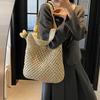 Yogodlns Casual Woven Straw Bag Large Capacity Fashionable Shoulder Beach Vacation Bag for Spring Summer Shopper Handbag Totes
