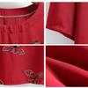 Summer Two-Piece Set Short-Sleeved Embroidered T-Shirt Top Ankle-Length Pants Women Suits Mothes Clothes XL-6XL
