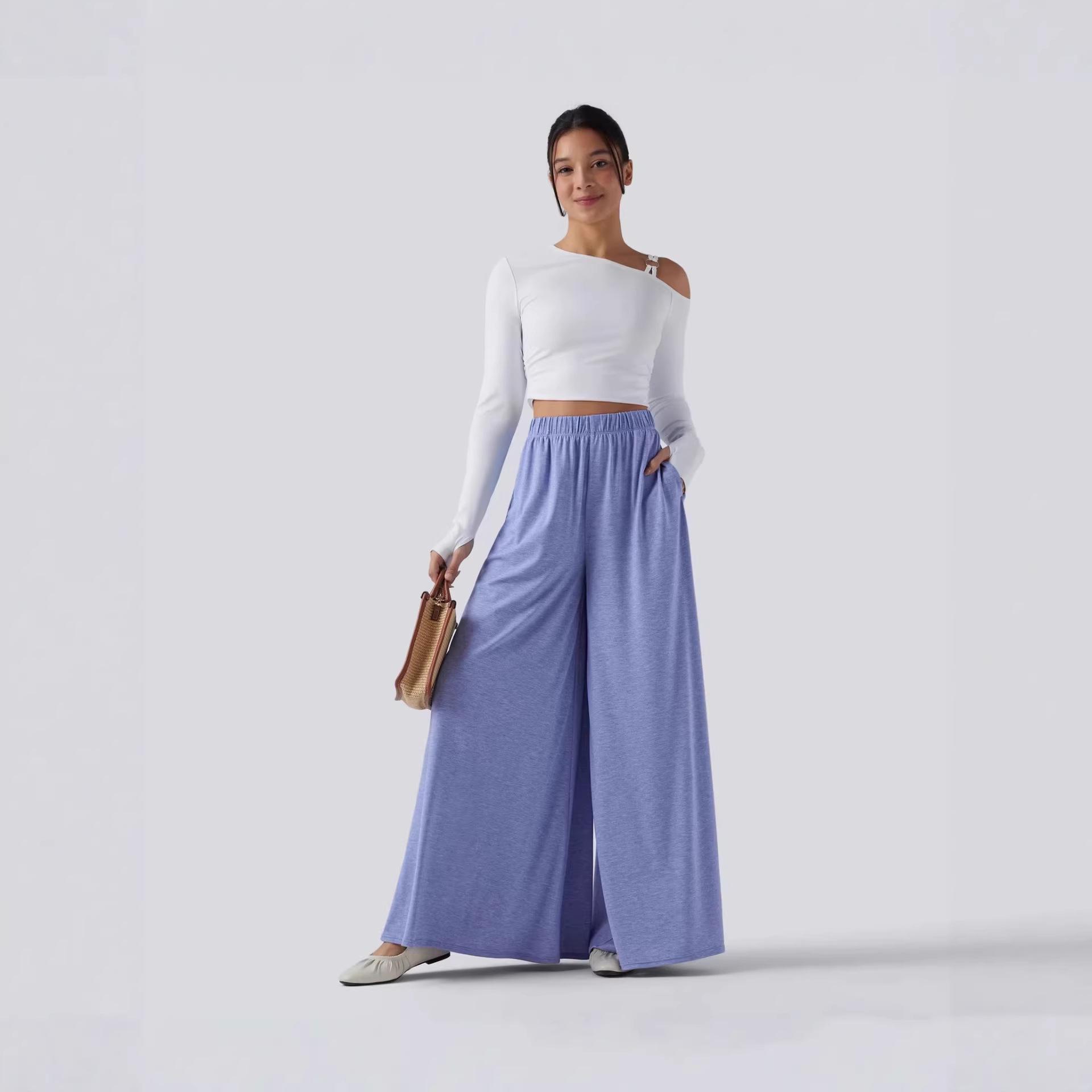 

2026 European & American Spring/Summer Casual Wide-Leg Fashion Pants - Versatile for Home, Outings, Dance Double Extra Large синий